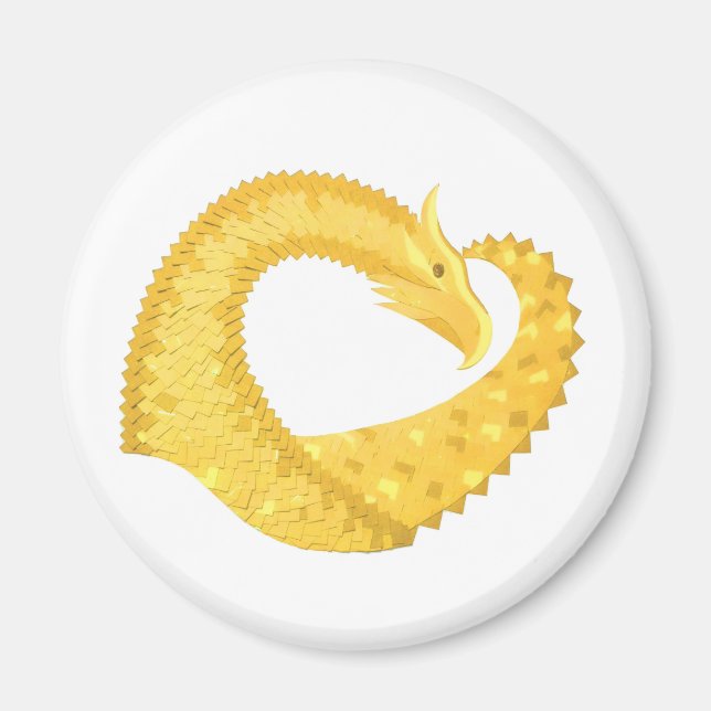 Gelber Herzdrache Magnet (Vorne)