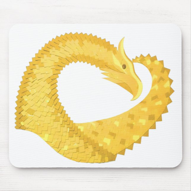 Gelber Herzdrache Mousepad (Vorne)