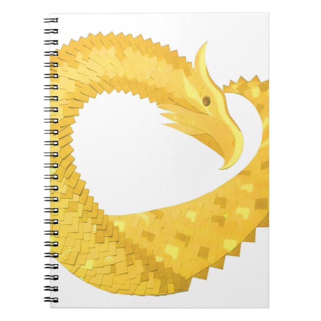 Gelber Herzdrache Notizblock (Vorderseite)
