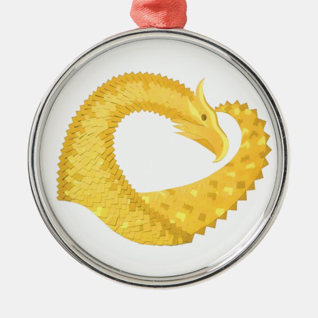 Gelber Herzdrache Ornament Aus Metall (Vorne)