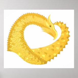 Gelber Herzdrache Poster
