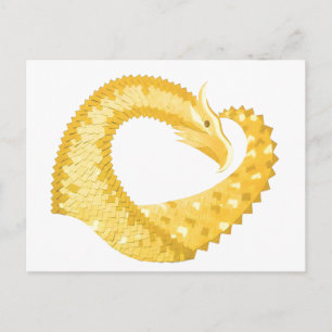 Gelber Herzdrache Postkarte