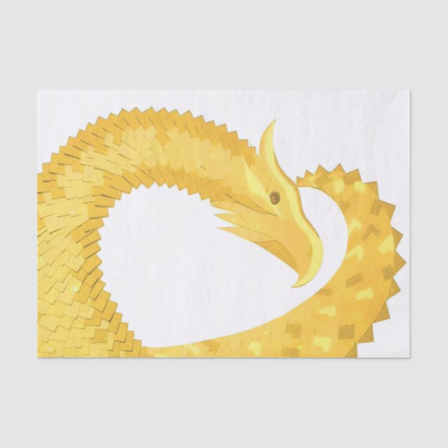 Gelber Herzdrache Seidenpapier (Vorderseite)