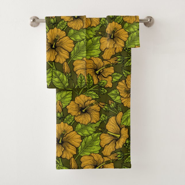 Gelber Hibiskus Badhandtuch Set (Insitu)