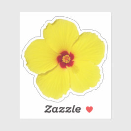 Gelber Hibiskus Blume Art Aufkleber