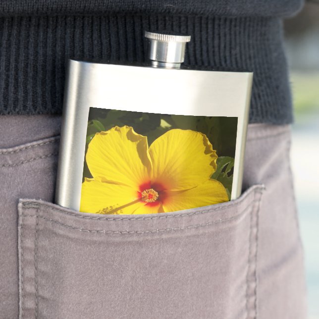 Gelber Hibiskus Hawaiianische Blume Geschenk für i Flachmann (Beispiel)