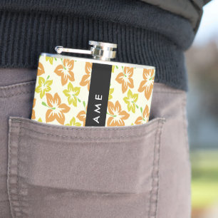 Gelber Hibiskus, orangefarbener Hibiskus, Ihr Name Flachmann