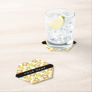 Gelber Hibiskus, orangefarbener Hibiskus, Ihr Name Untersetzer