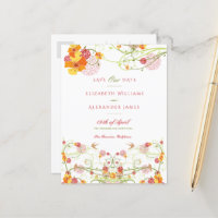 Gelber Hibiskus und Schwalbe Save the Date