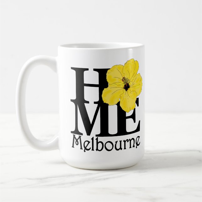 Gelber Hibiskus ZUHAUSE Melbournes Kaffeetasse (Links)