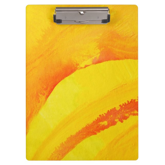 gelber Hintergrund. Aquarell auf Papier Klemmbrett (Vorderseite)