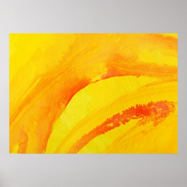 gelber Hintergrund; Aquarellfarbe auf Papier Poster (Vorne)