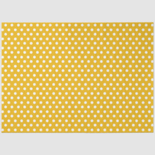 Gelber Hintergrund mit weißen Polka-Punkten Seidenpapier