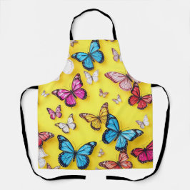 Gelber Hintergrund und Schmetterlinge Schürze