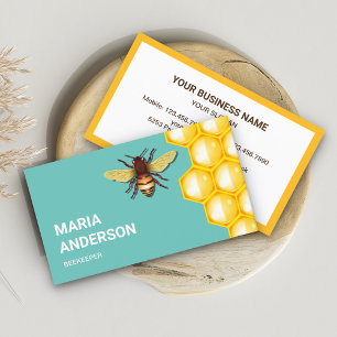 Gelber Honigwaben Bienenstock Honigbiene Imker Tea Visitenkarte