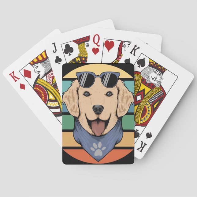 Gelber Hund Mode Spielkarten (Rückseite)