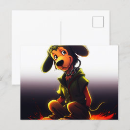 Gelber Hund Postkarte