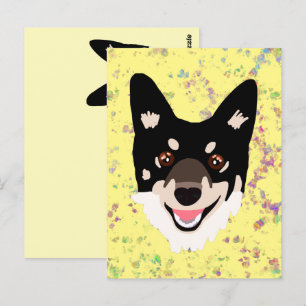 gelber Hund  Postkarte