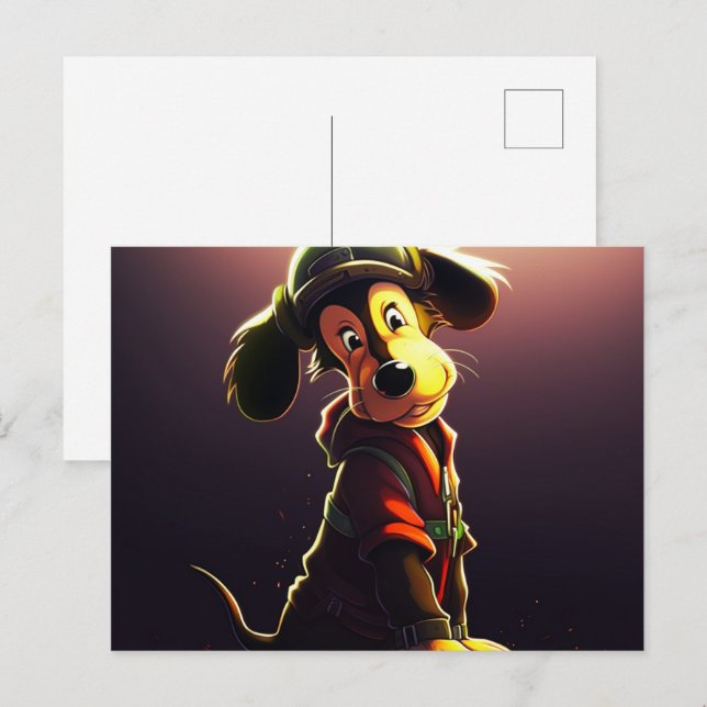Gelber Hund Postkarte (Vorne/Hinten)