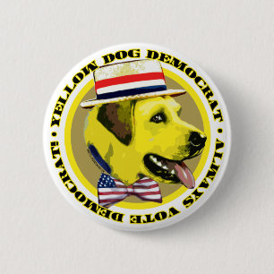Gelber Hundelogo-Knopf Button
