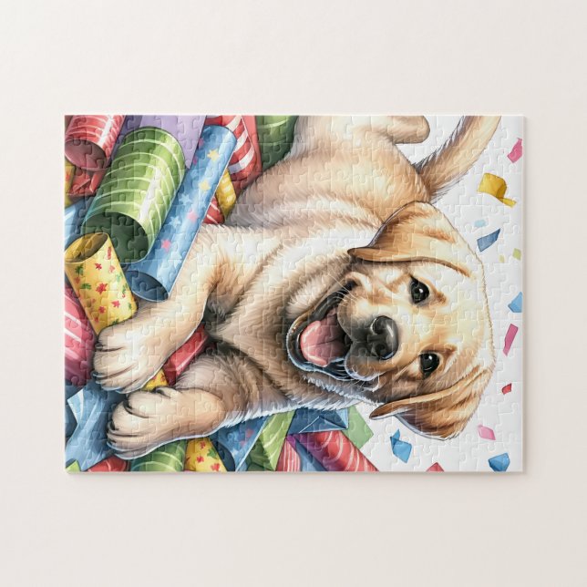 Gelber Hundewelpen Puzzle (Horizontal)