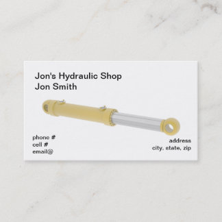 Gelber Hydrozylinder Visitenkarte