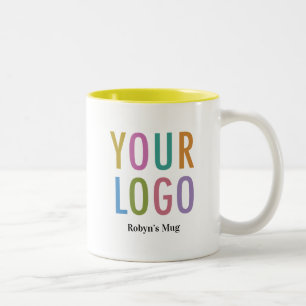 Gelber innerer Kaffeebecher Firmenlogo & Name 325 Zweifarbige Tasse