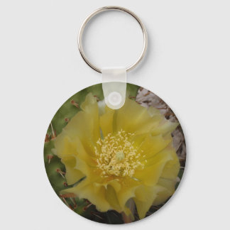 Gelber Kaktus in Blüte Schlüsselanhänger
