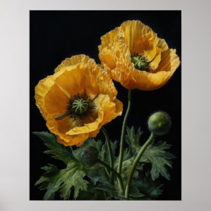 Gelber Kalifornischer Mohn Blumen Kunst Druck Post Poster