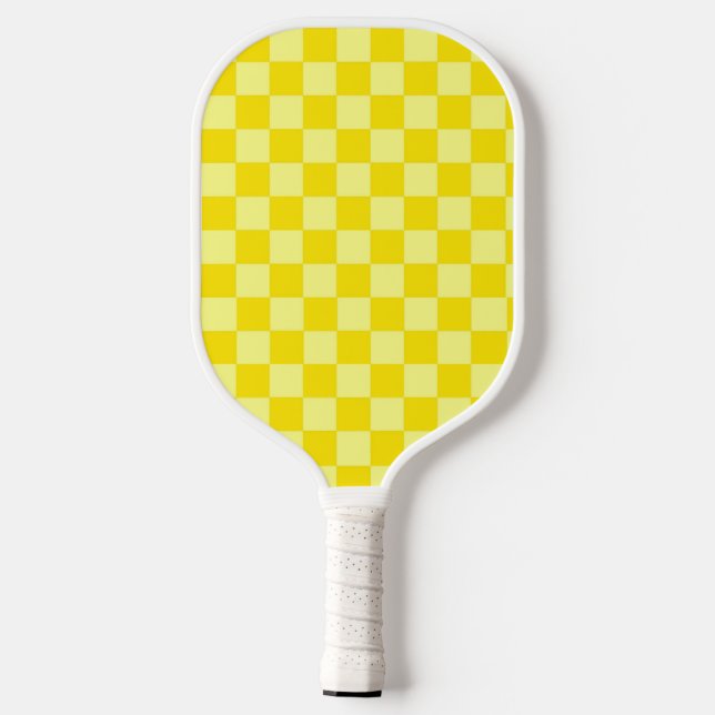 Gelber Karo Pickleball Paddel Schläger (Rückseite)
