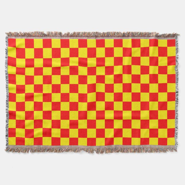 Gelber Karo Prüfmuster-Design Decke (Vorderseite)