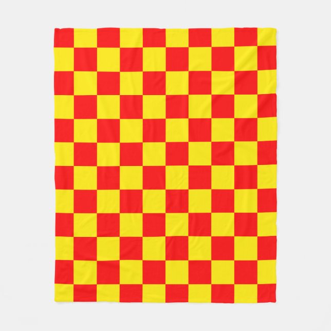 Gelber Karo Prüfmuster-Design Fleecedecke (Vorderseite)