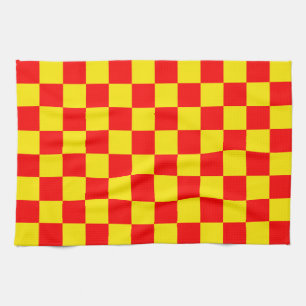 Gelber Karo Prüfmuster-Design Geschirrtuch