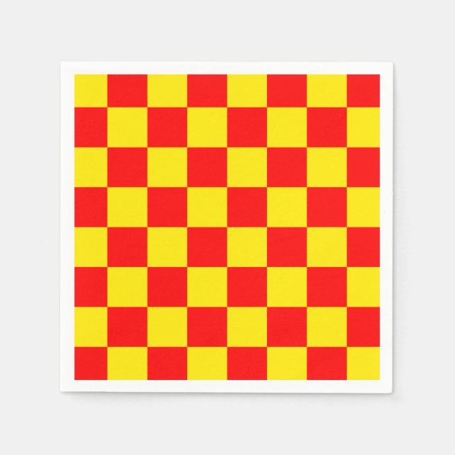 Gelber Karo Prüfmuster-Design Serviette (Vorderseite)