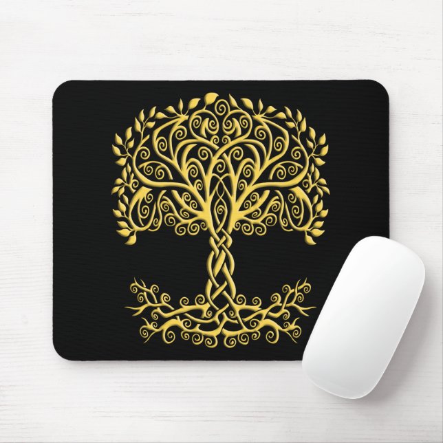 Gelber Keltenbaum Mousepad (Mit Mouse)