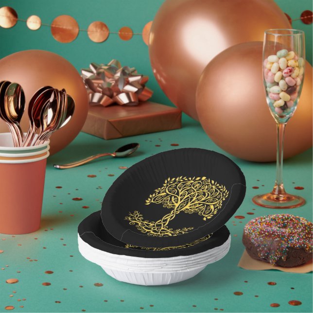 Gelber Keltenbaum Pappteller (Multi)