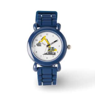 gelber Kettenbagger Armbanduhr