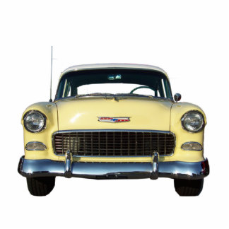 Gelber Klassiker Chevy 1955 Chevrolet Freistehende Fotoskulptur