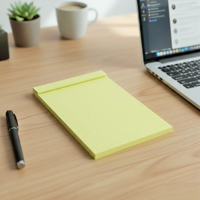 Gelber kleiner Notizblock mit Millimeterpapier (Ra (canary yellow grid sheets)