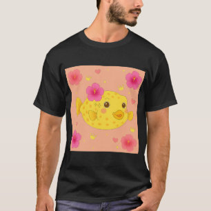 Gelber Kofferfisch und Hibiskus - Koralle T-Shirt