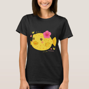 Gelber Kofferfisch und Hibiskus - Transparent T-Shirt