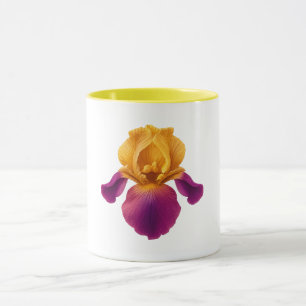Gelber Kombi-Becher - Iris-Blume Tasse