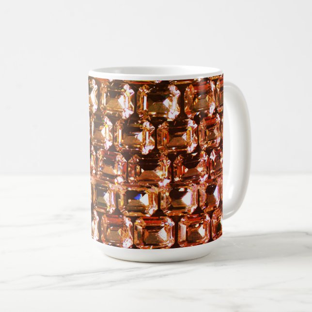 Gelber Kristall, gelbe Diamanten, Edelstein Kaffeetasse (VorderseiteRechts)