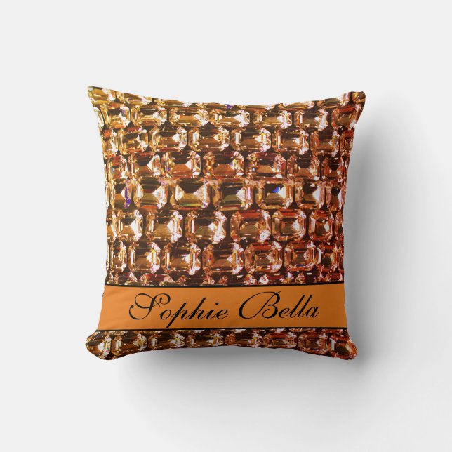 Gelber Kristall, gelbe Diamanten, Edelsteine Kissen (Vorderseite)