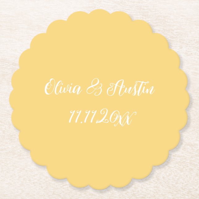 Gelber Küstenstrand Untersetzer (Vorderseite)