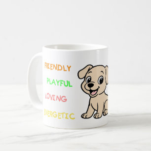 Gelber Lab Charakter Cartoon Kaffeetasse