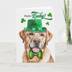 Gelber Lab Hund fühlt sich am St. Patrick's Day gl Feiertagskarte