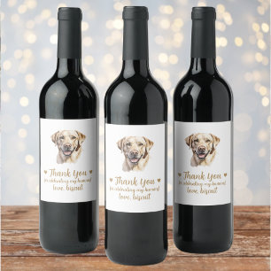 Gelber Lab Hund Ich Tue Es Auch Hochzeit Wein Etik Weinetikett