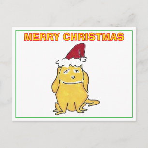 Gelber Lab mit Weihnachtsmütze Cartoon Weihnachten