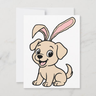 Gelber Lab Osterhase Cartoon Mitteilungskarte